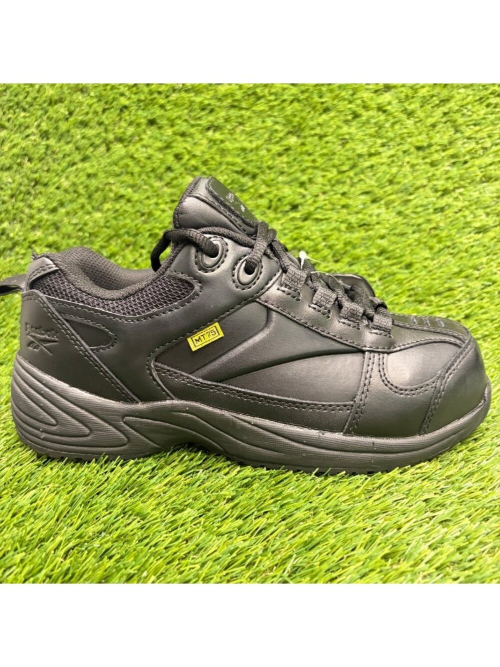 Reebok Centose Womens Size 6.5 Black Leather Composite Toe Safety Work Shoes